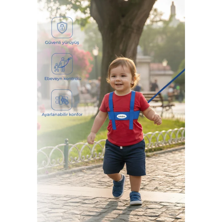 Babyjem Çocuk Yürüme Yardımcısı Güvenlik Kemeri Mavi
