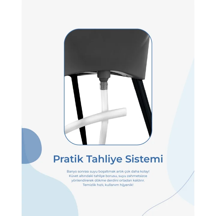 Babyjem Elegant Yenidoğan Ayaklı Bebek Banyo Küvet Seti İndigo Mavİ