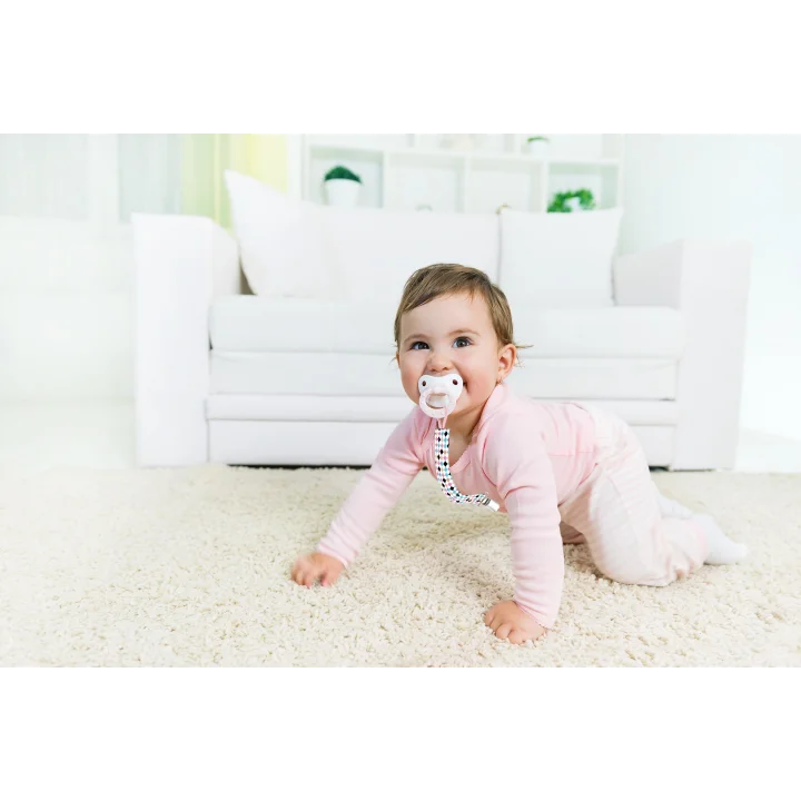 Babyjem Klipsli Emzik Askısı Desenli Renkli Dörtgen