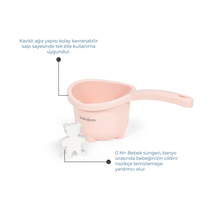 Babyjem 5 Parça Bebek Banyo Küvet Seti Pembe