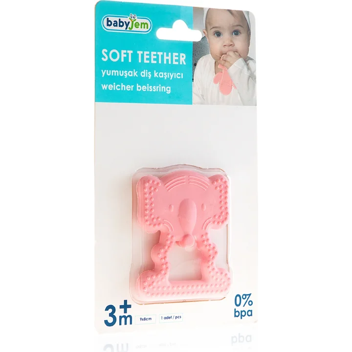 Babyjem Yumuşak Diş Kaşıyıcı Fil Pembe