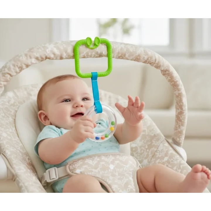 Babyjem Pusete Asılabilir Kare Sesli Çıngırak Yeşil