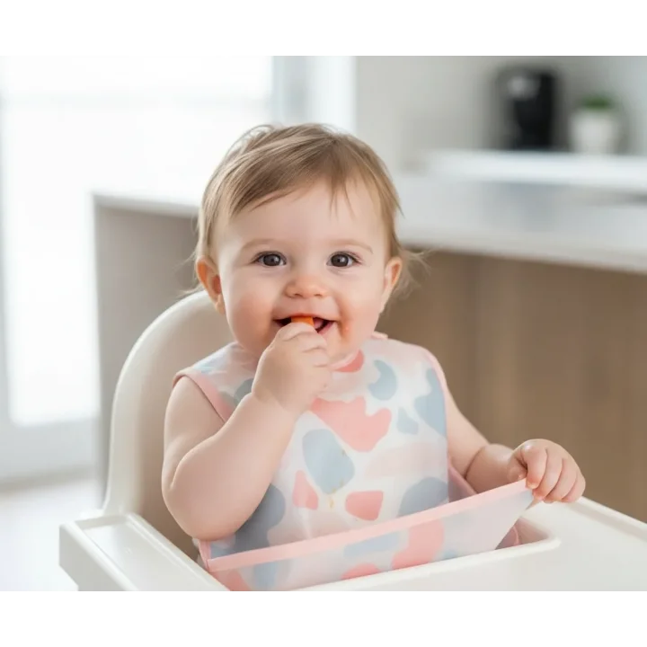 Babyjem Leke Tutmaz Giymeli Mama Önlüğü Pembe Puzzle