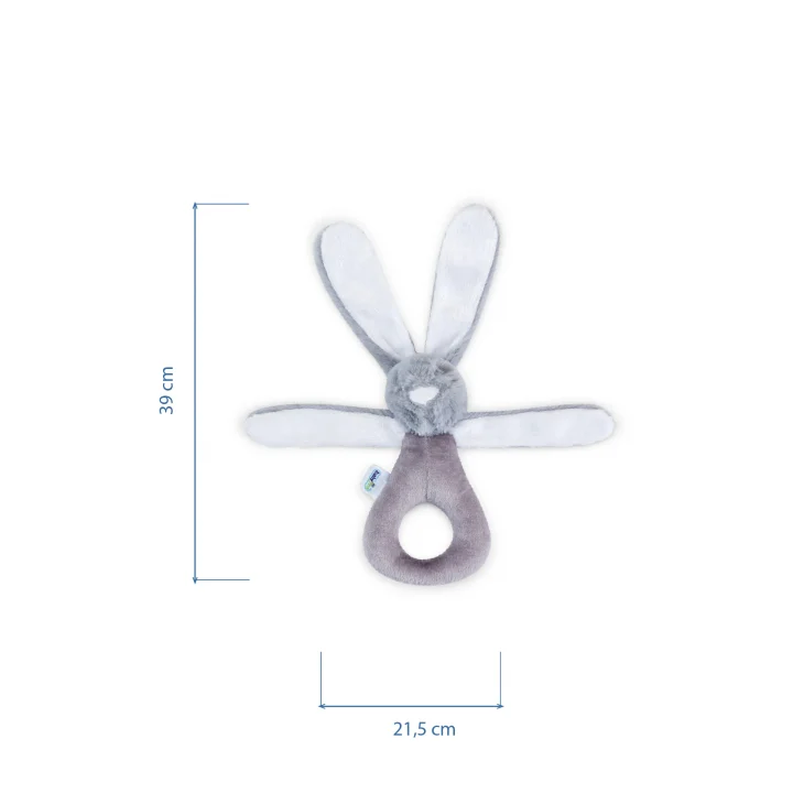 Babyjem Tutmalı Çıngıraklı Mini Peluş Tavşan Gri 842