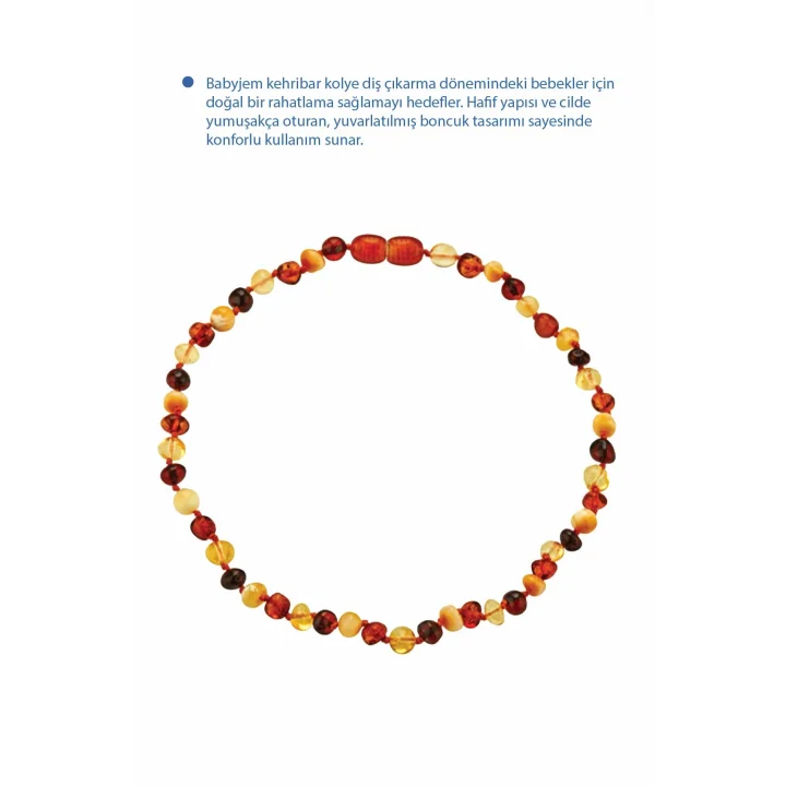Babyjem Orjinal Sertifikalı Kehribar Bebek Kolyesi Multicolor