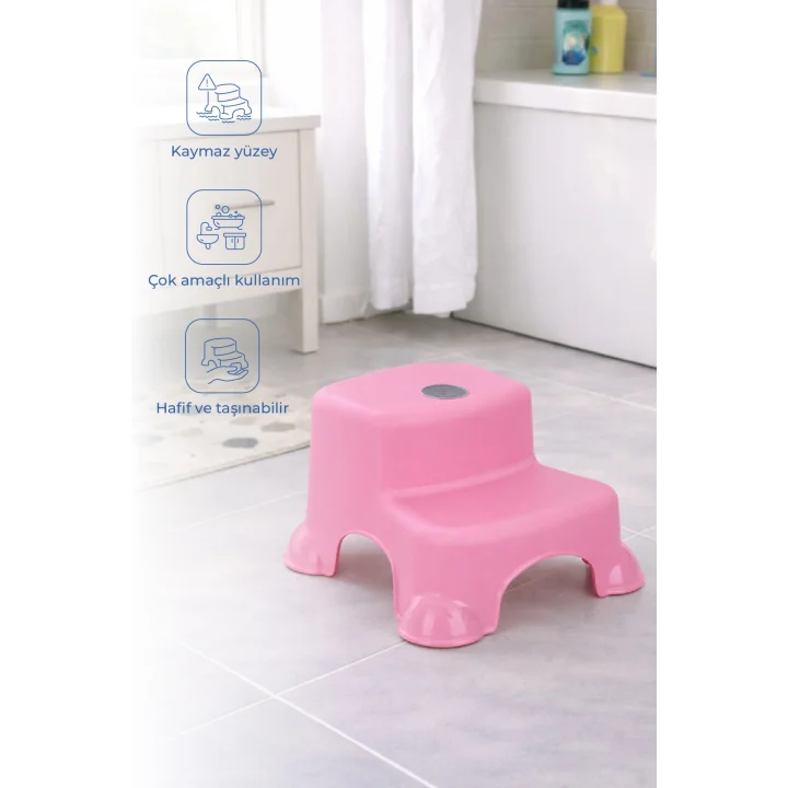 Babyjem Kaydırmaz Bebek Katlı Basamağı Pembe