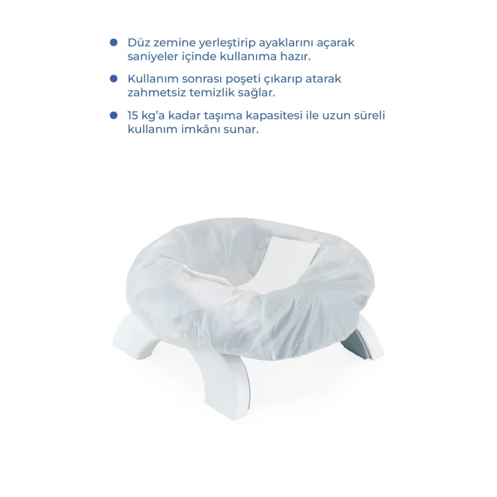 Babyjem 2 İn 1 Portatif Katlanabilir Seyahat Lazımlığı Klozet Adaptörü Kum Beji + 5 Hediye Poşet
