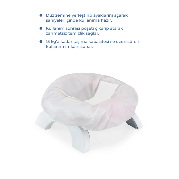 Babyjem 2 İn 1 Portatif Katlanabilir Seyahat Lazımlığı Klozet Adaptörü Soft Pembe + 5 Hediye Poşet