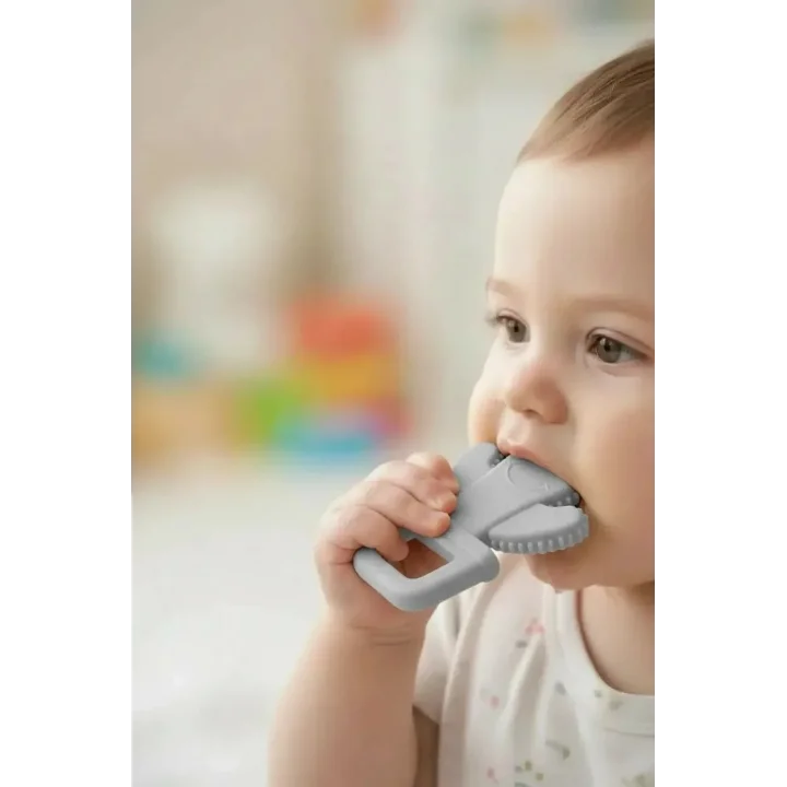 Babyjem Yumuşak Kaktüs Dişlik Diş Kaşıyıcı Gri