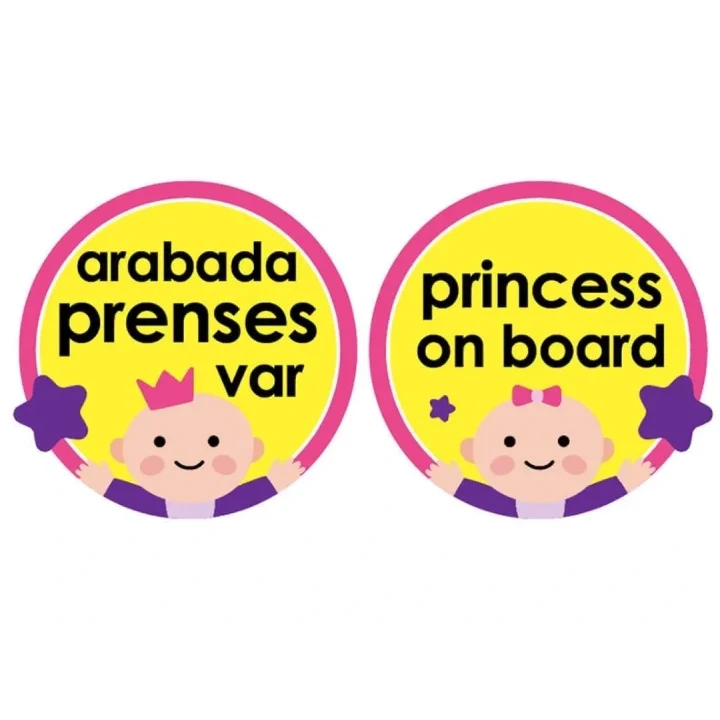 Babyjem Vakumlu Arabada Bebek Var Cam Yazısı Pembe
