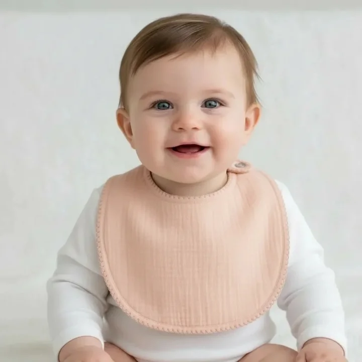 Babyjem Bürümcük Soft Müslin Mama Önlüğü Somon