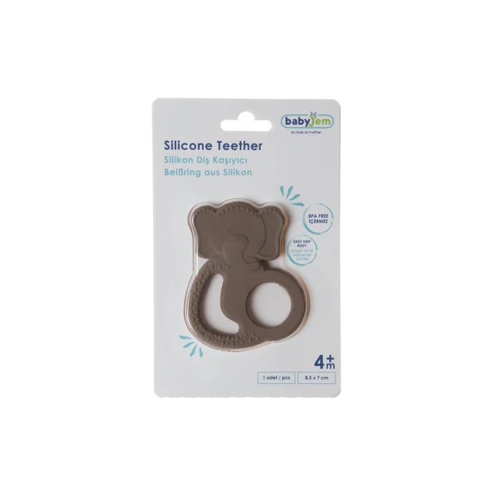 Babyjem Silikon Fil Diş Kaşıyıcı Latte
