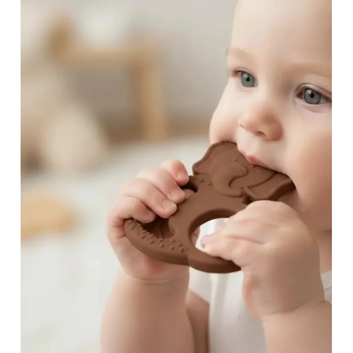 Babyjem Silikon Fil Diş Kaşıyıcı Latte