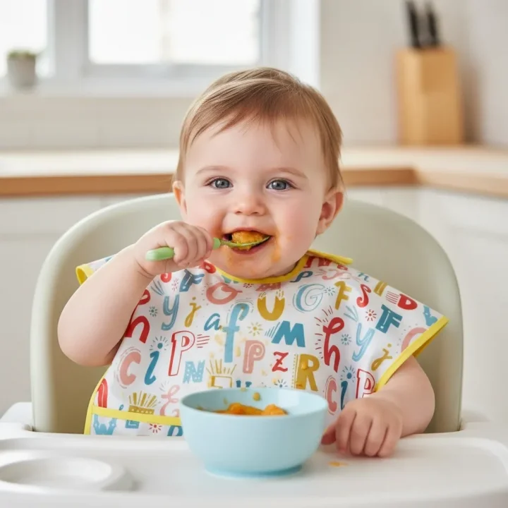 Babyjem Baskılı Blw Kolsuz Mama Önlüğü Harf Desen