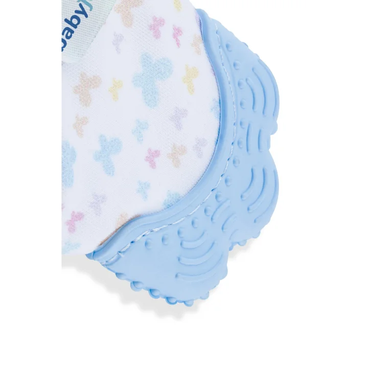 Babyjem Bebek Diş Kaşıyıcı Eldiveni Kelebek Mavi