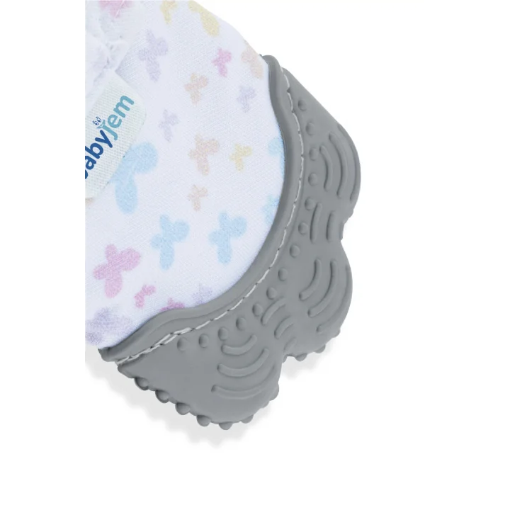 Babyjem Bebek Diş Kaşıyıcı Eldiveni Kelebek Gri