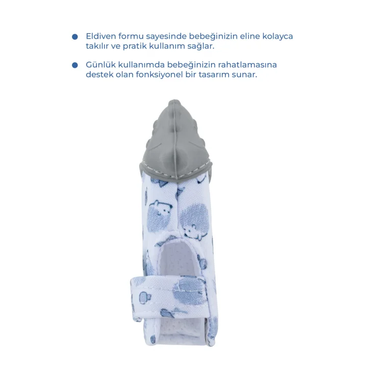 Babyjem Bebek Diş Kaşıyıcı Eldiveni Kirpi Gri