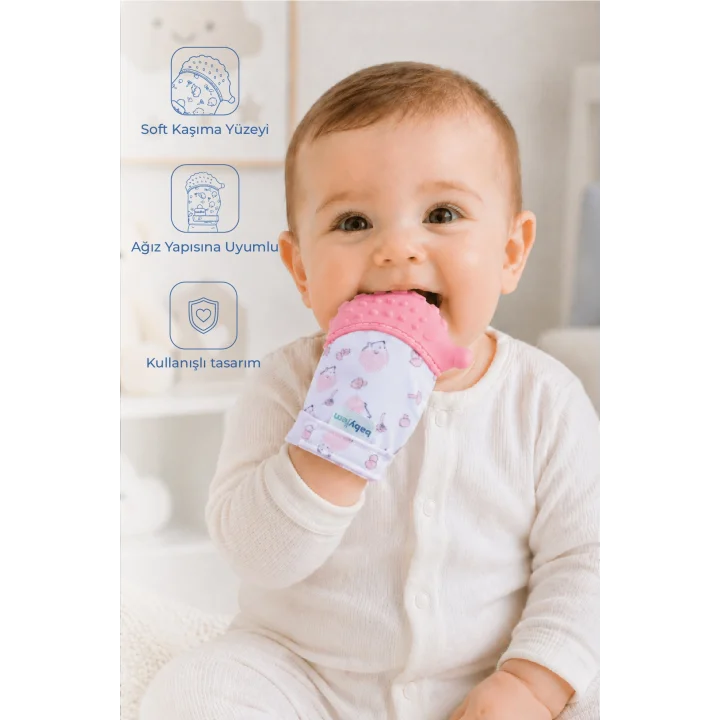 Babyjem Bebek Diş Kaşıyıcı Eldiveni Kirpi Pembe