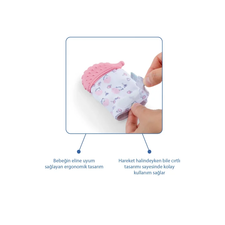 Babyjem Bebek Diş Kaşıyıcı Eldiveni Kirpi Pembe