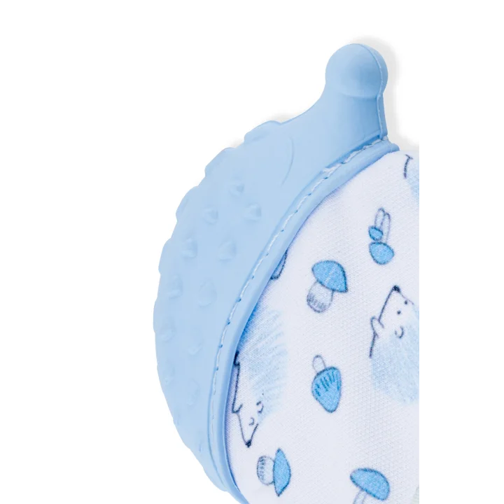 Babyjem Bebek Diş Kaşıyıcı Eldiveni Kirpi Mavi