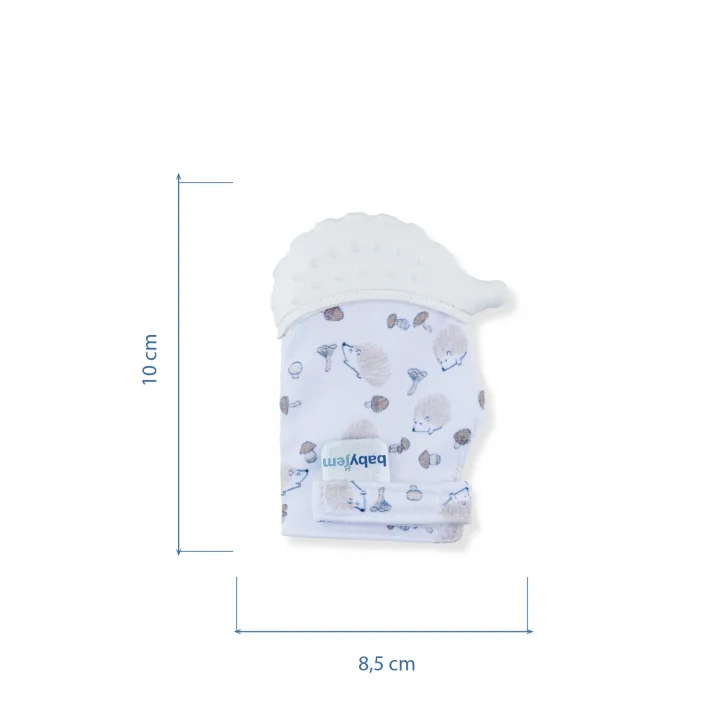 Babyjem Bebek Diş Kaşıyıcı Eldiveni Kirpi Ekru
