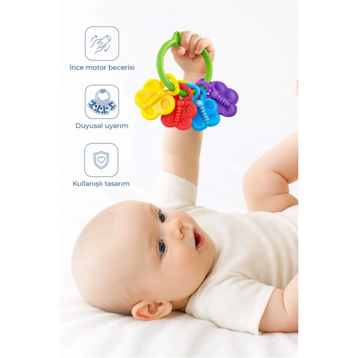 Babyjem Asılabilir Klipsli Renkli Sevimli Çıngırak Soft Dişlik