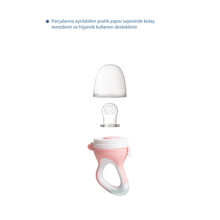 Babyjem Silikon Yumuşak Uçlu Meyve Süzgeçi Sebze Emziği Pembe