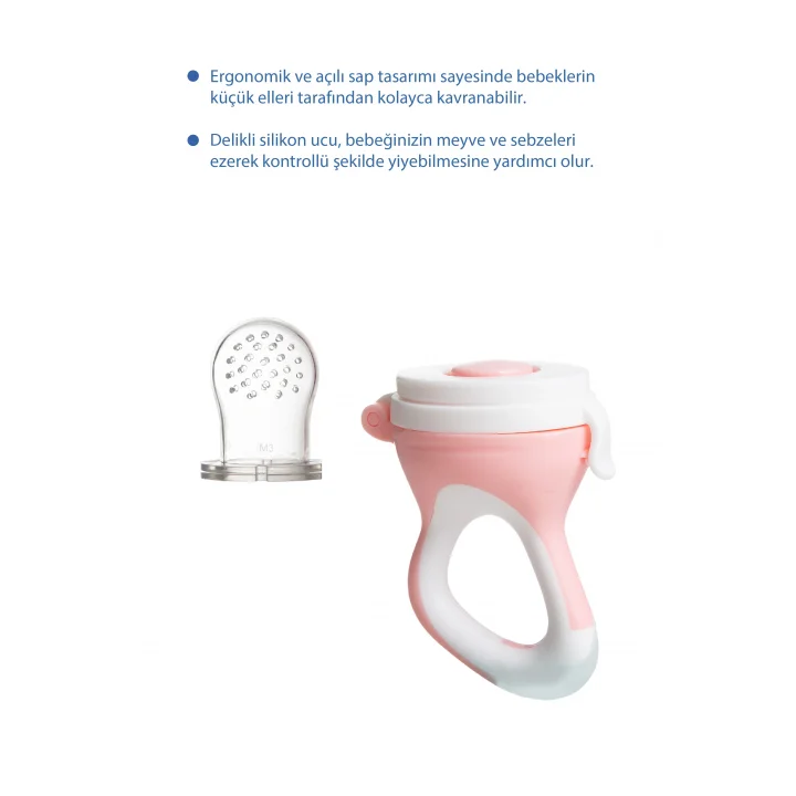 Babyjem Silikon Yumuşak Uçlu Meyve Süzgeçi Sebze Emziği Pembe