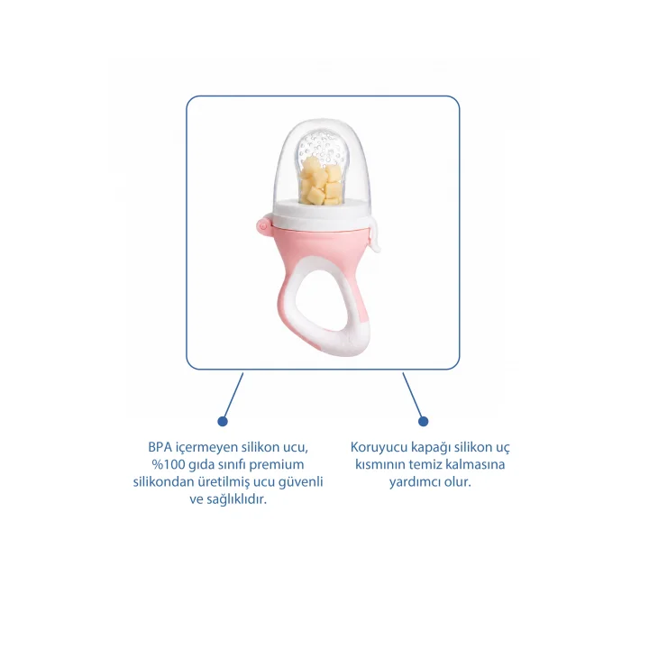Babyjem Silikon Yumuşak Uçlu Meyve Süzgeçi Sebze Emziği Pembe