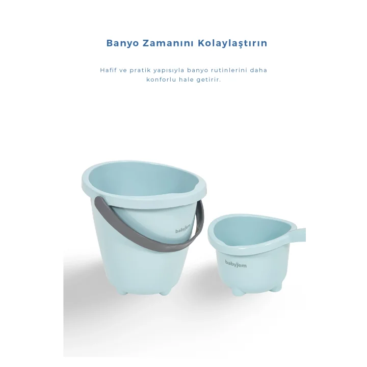 Babyjem Elegant Kova & Maşrapa Set Turkuaz