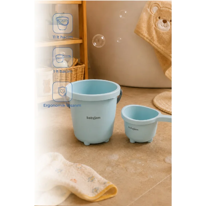 Babyjem Elegant Kova & Maşrapa Set Turkuaz