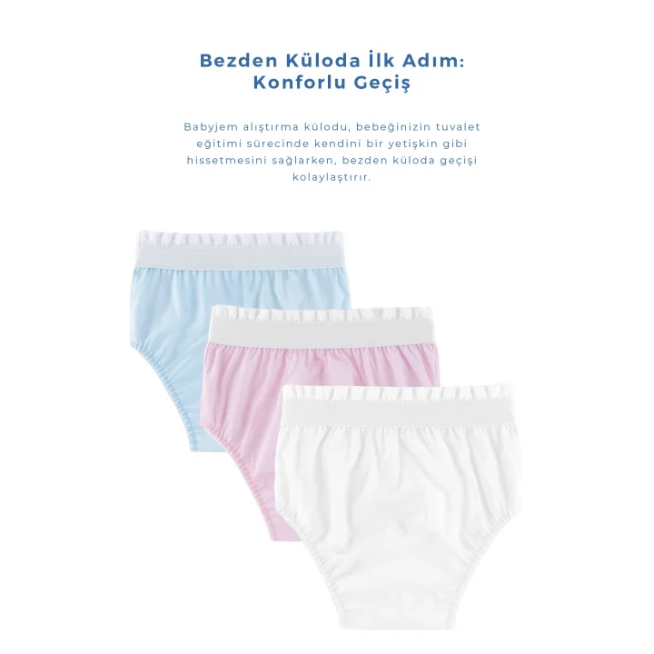 Babyjem Alıştırma Külodu 2li Set 3 Yaş Beyaz