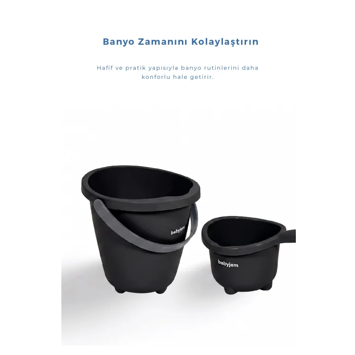 Babyjem Elegant Kova & Maşrapa Set Siyah