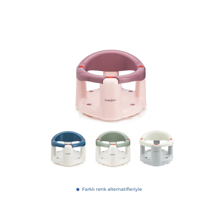 Babyjem Önden Açılır Banyo ve Mama Oturağı ve Hediye Minderli - 2 Li Set Mürdüm