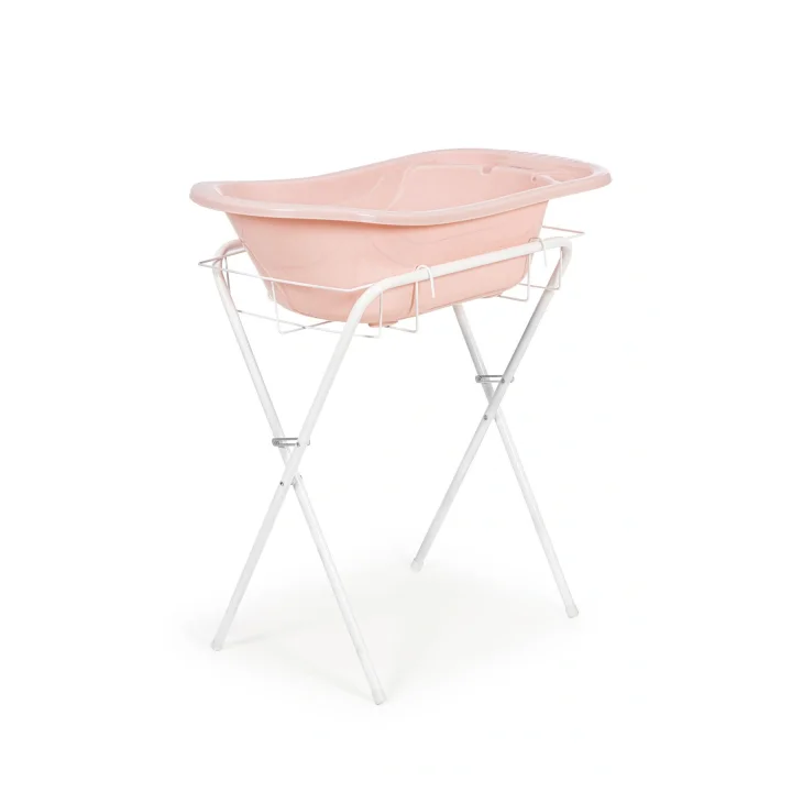 Babyjem Ayaklı Bebek Banyo Küvet Seti 7 Parça Soft Pembe