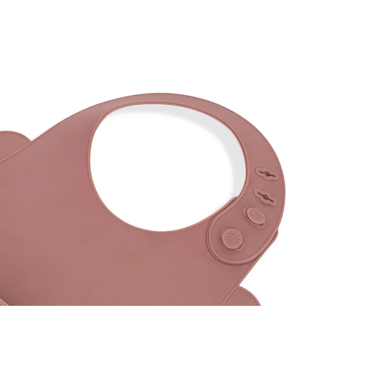 Babyjem Oval Hazneli Silikon Mama Önlüğü Mocha