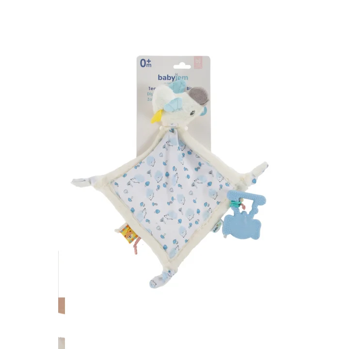 Babyjem 926 Birdy Diş Kaşıyıcılı + Silikon Emzik Hediyeli Uyku Arkadaşım Mavi 