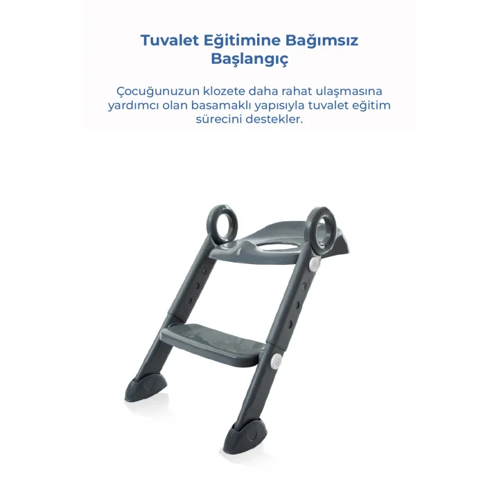 Babyjem Basamaklı Katlanır Klozet Adaptörü Antrasit