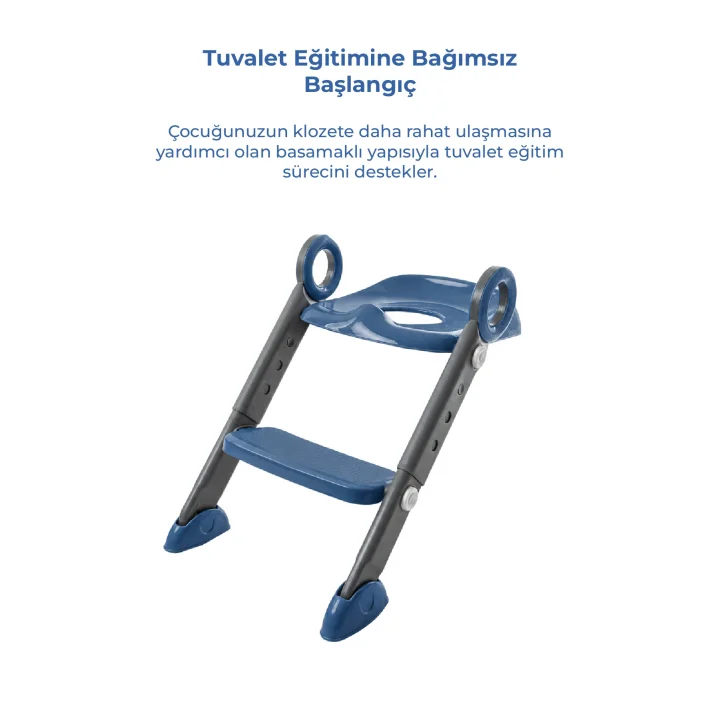 Babyjem Basamaklı Katlanır Klozet Adaptörü İndigo Mavi
