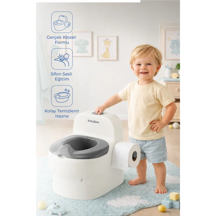 Babyjem Bebeğimin İlk Tuvaleti Sifon Sesli Lazımlık Oturak Kum Beji