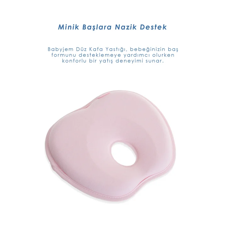 Babyjem Bebek Düz Kafa Yastığı Düz Kafa Engelleyici Yastık Pembe