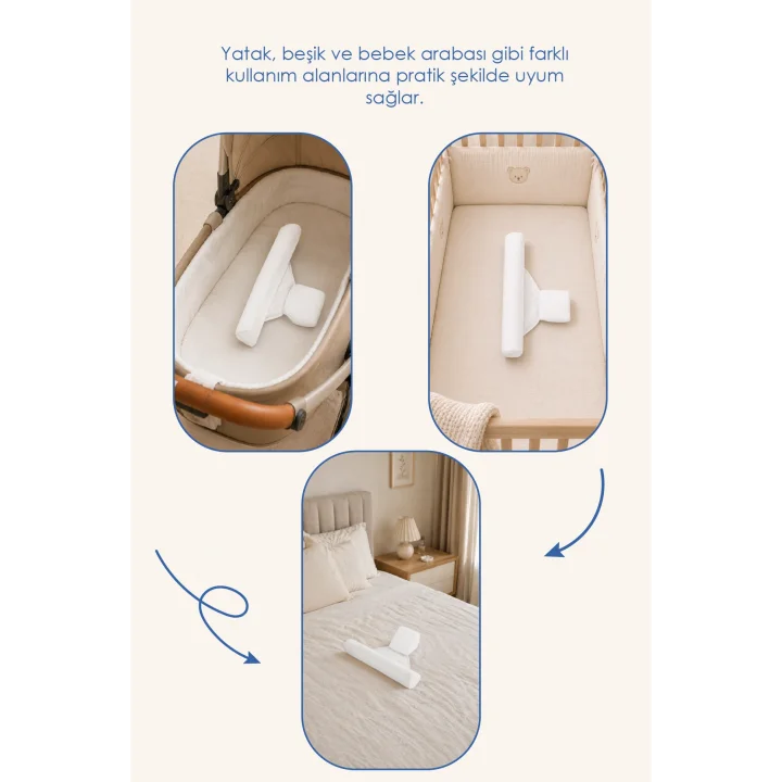 Babyjem Bebek Güvenli Uyku Yan Yatış Yastığı Beyaz
