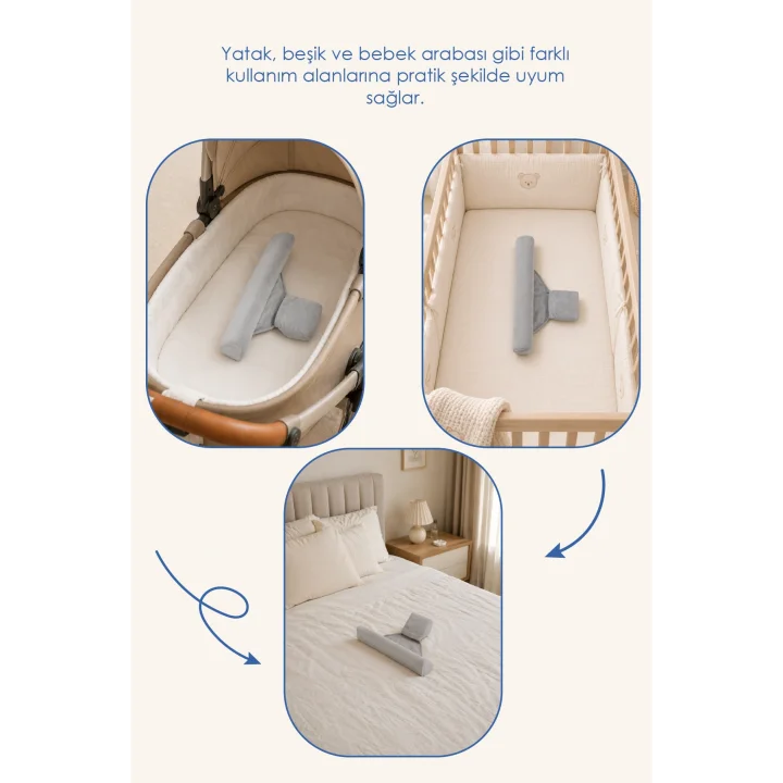 Babyjem Bebek Güvenli Uyku Yan Yatış Yastığı Gri