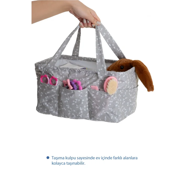 Babyjem Katlamalı Anne&bebek Organizer Gri Çiçek