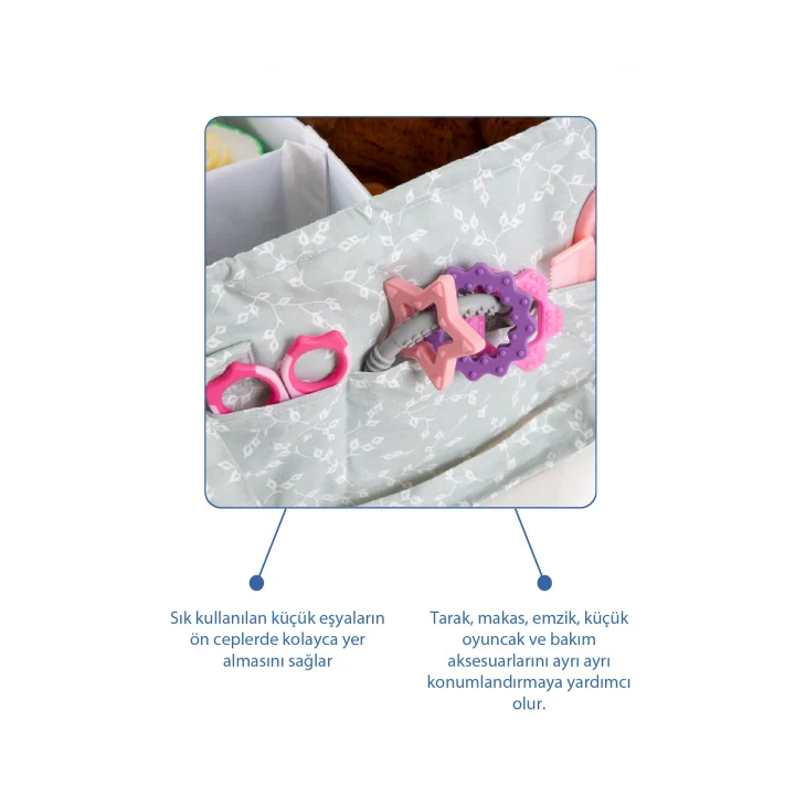 Babyjem Katlamalı Çanta Anne&Bebek Organizer Yeşil Çiçek