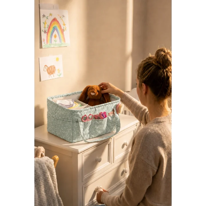 Babyjem Katlamalı Çanta Anne&Bebek Organizer Yeşil Çiçek