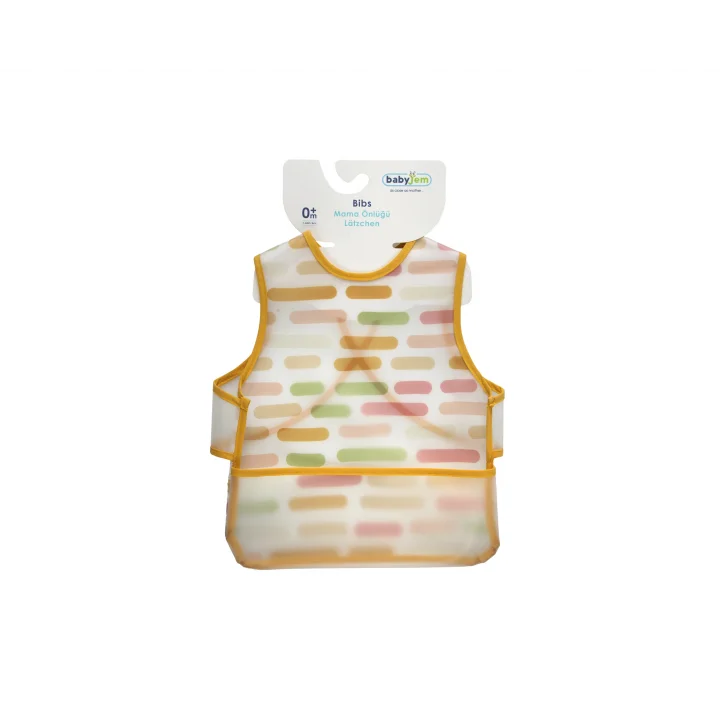 Babyjem Leke Tutmaz Giymeli Mama Önlüğü Pastel Şerit