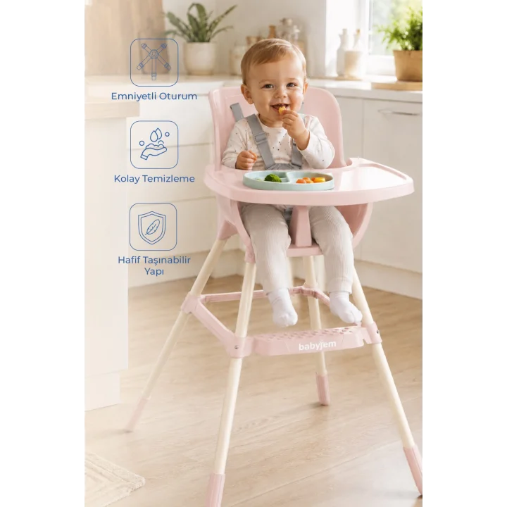 Babyjem XSoft Mama Sandalyesi Soft Pembe