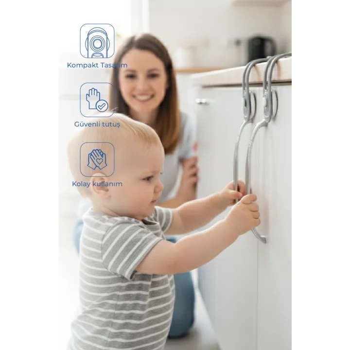 Babyjem Mini Çok Amaçlı Bebek Emiyet Kiliti 2 Adet Beyaz