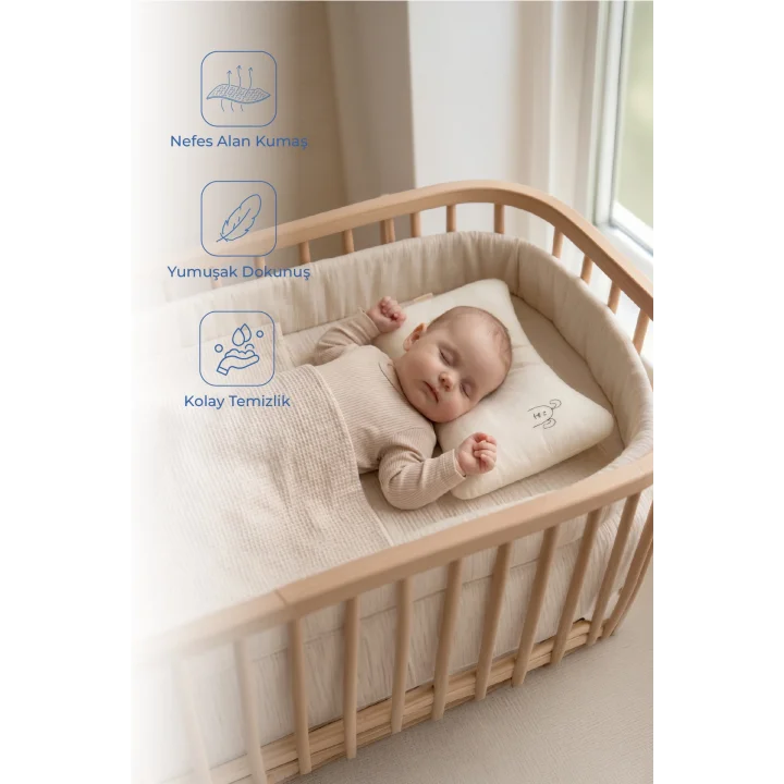 Babyjem Muslin Bebek Uyku Yastığı Ekru